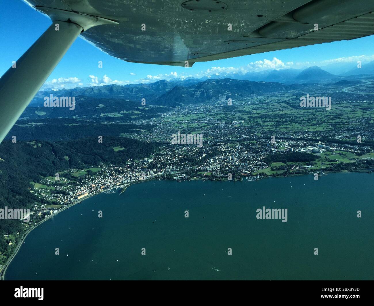 Lake of constance in Switzerland seen from above Stock Photo