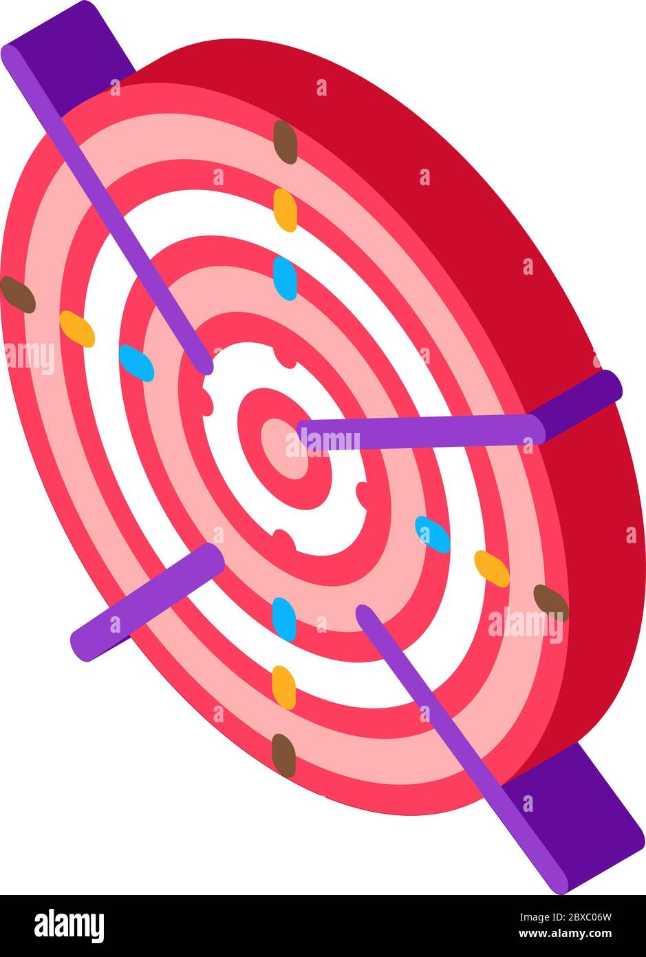Archery Target With Arrows isometric icon vector illustration Stock Vector
