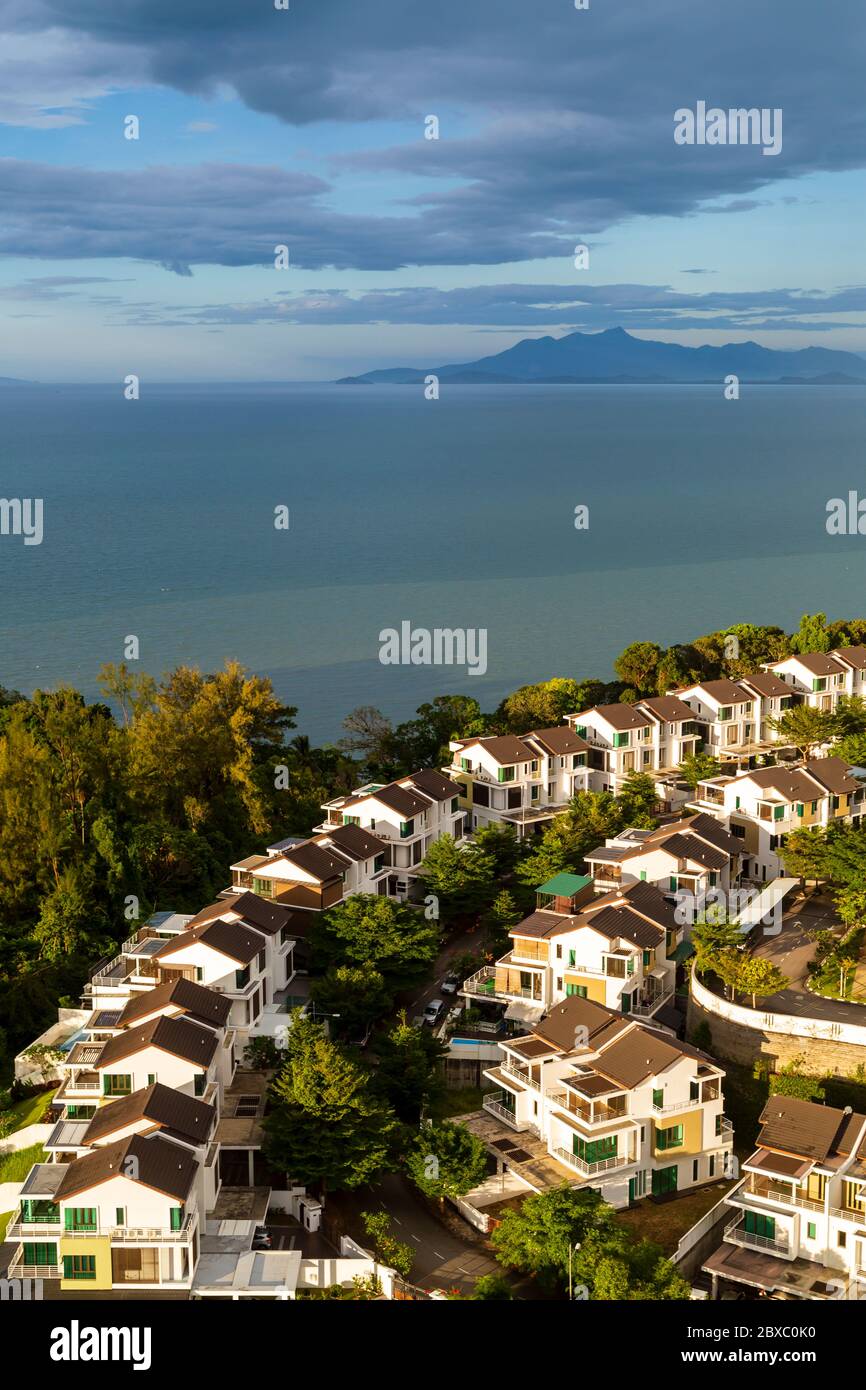 A real estate housing development in Batu Ferringhi Beach on Penang Island, Malaysia, Stock Photo