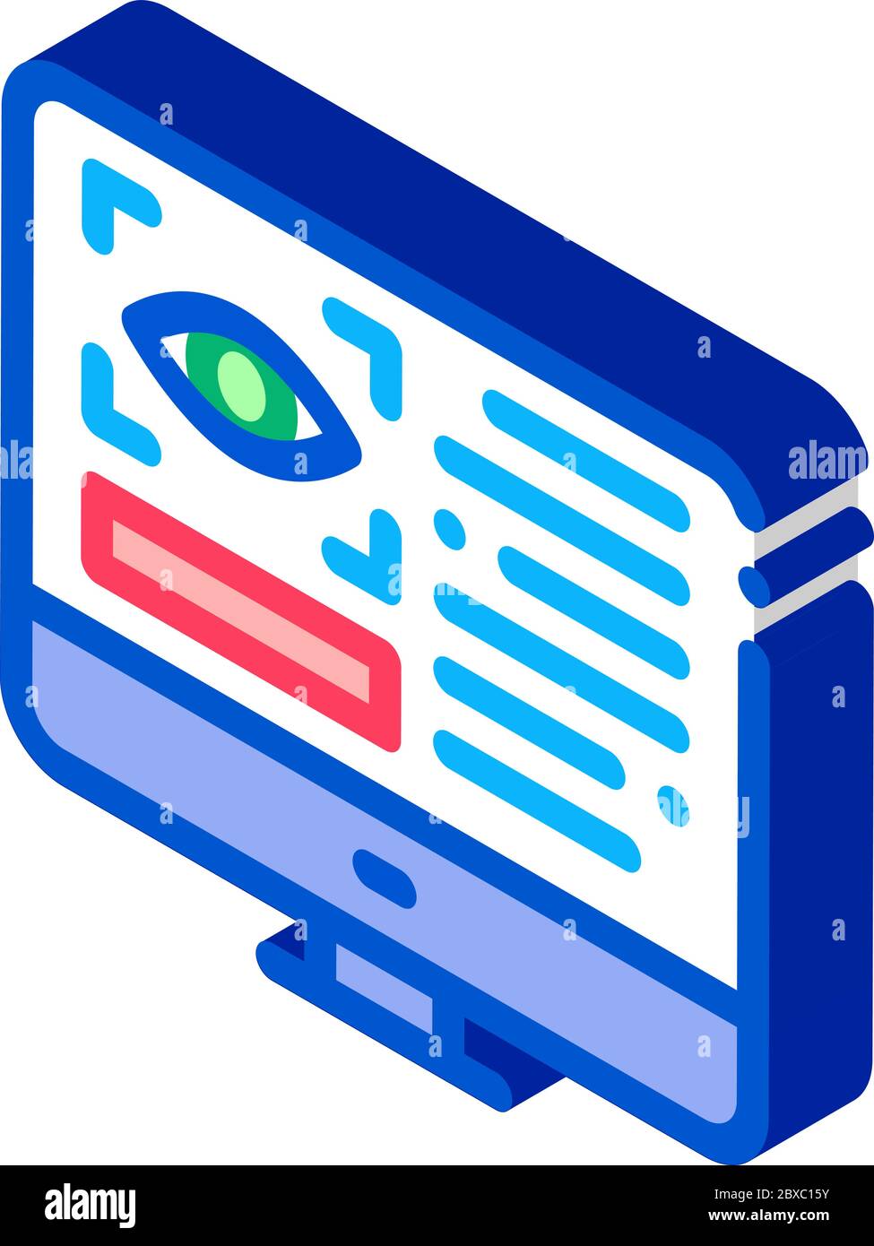 Optometry Online Information isometric icon vector illustration Stock Vector