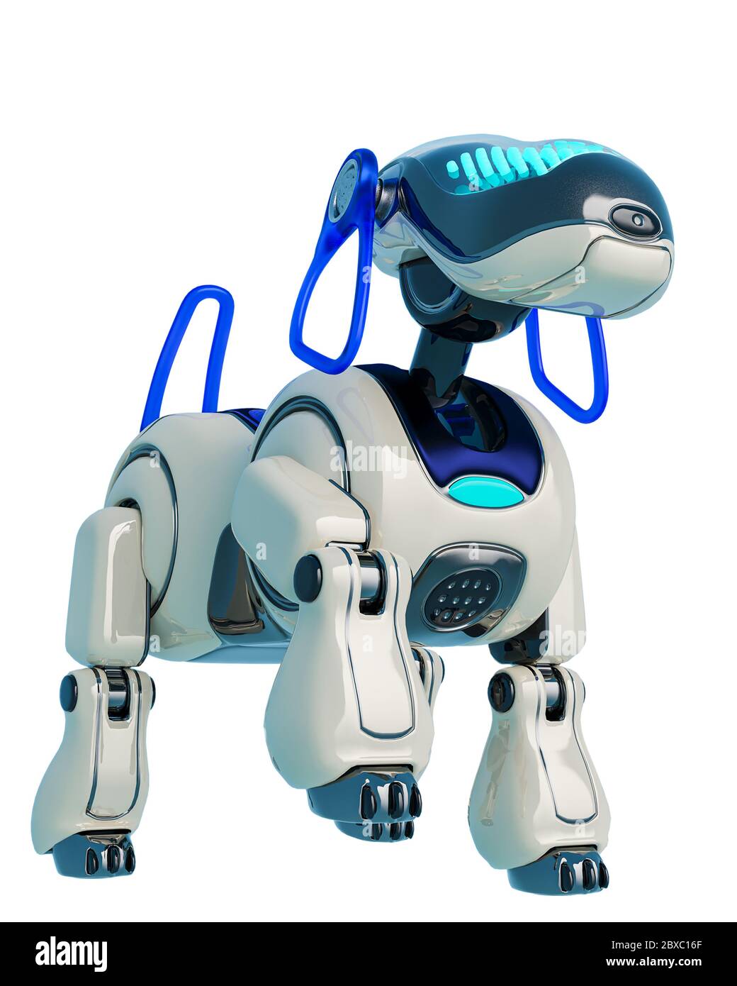 robot dog walking. This cute puppy in clipping path is very useful ...