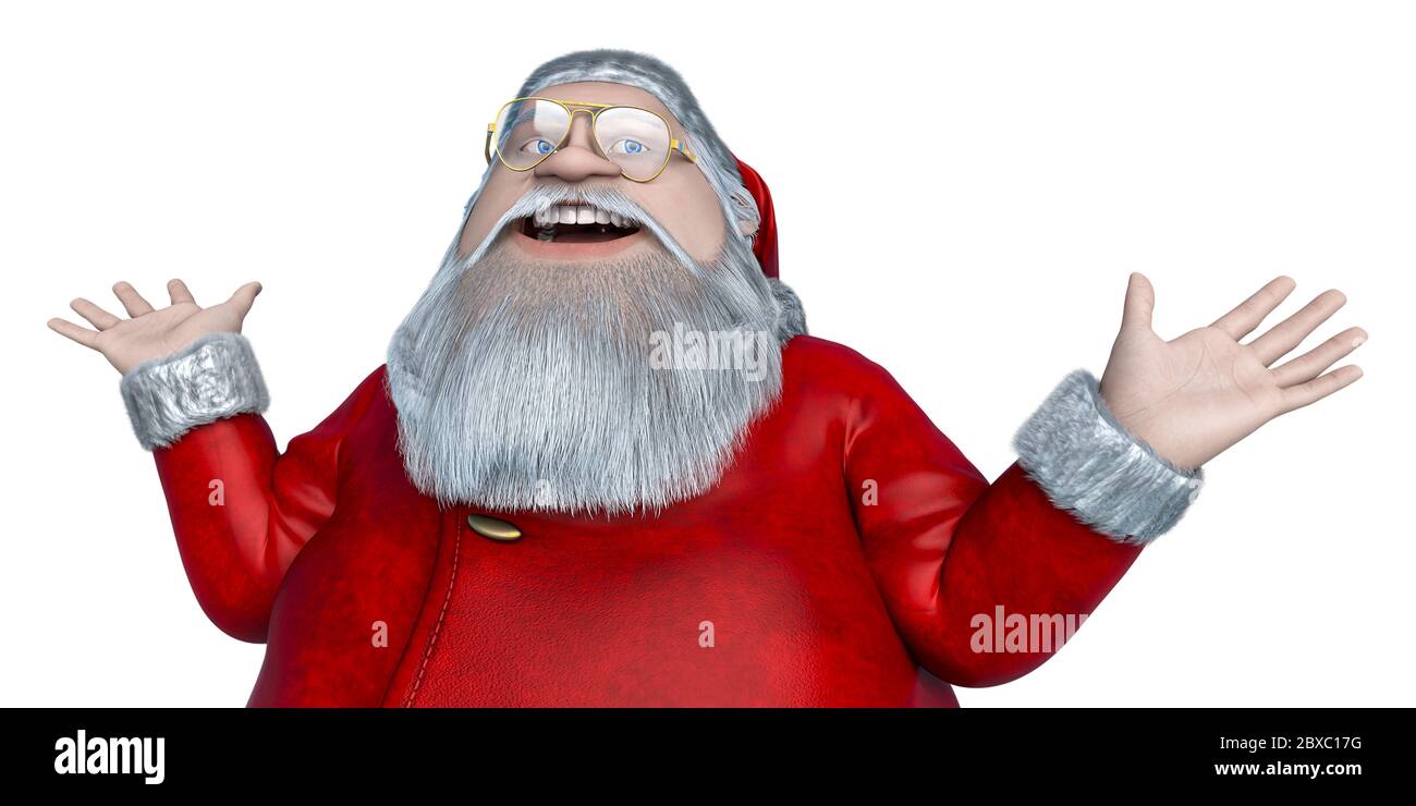 santa claus cartoon in it is a christmas time. This old guy in clipping  path is very useful for graphic design creations, 3d illustration Stock  Photo - Alamy