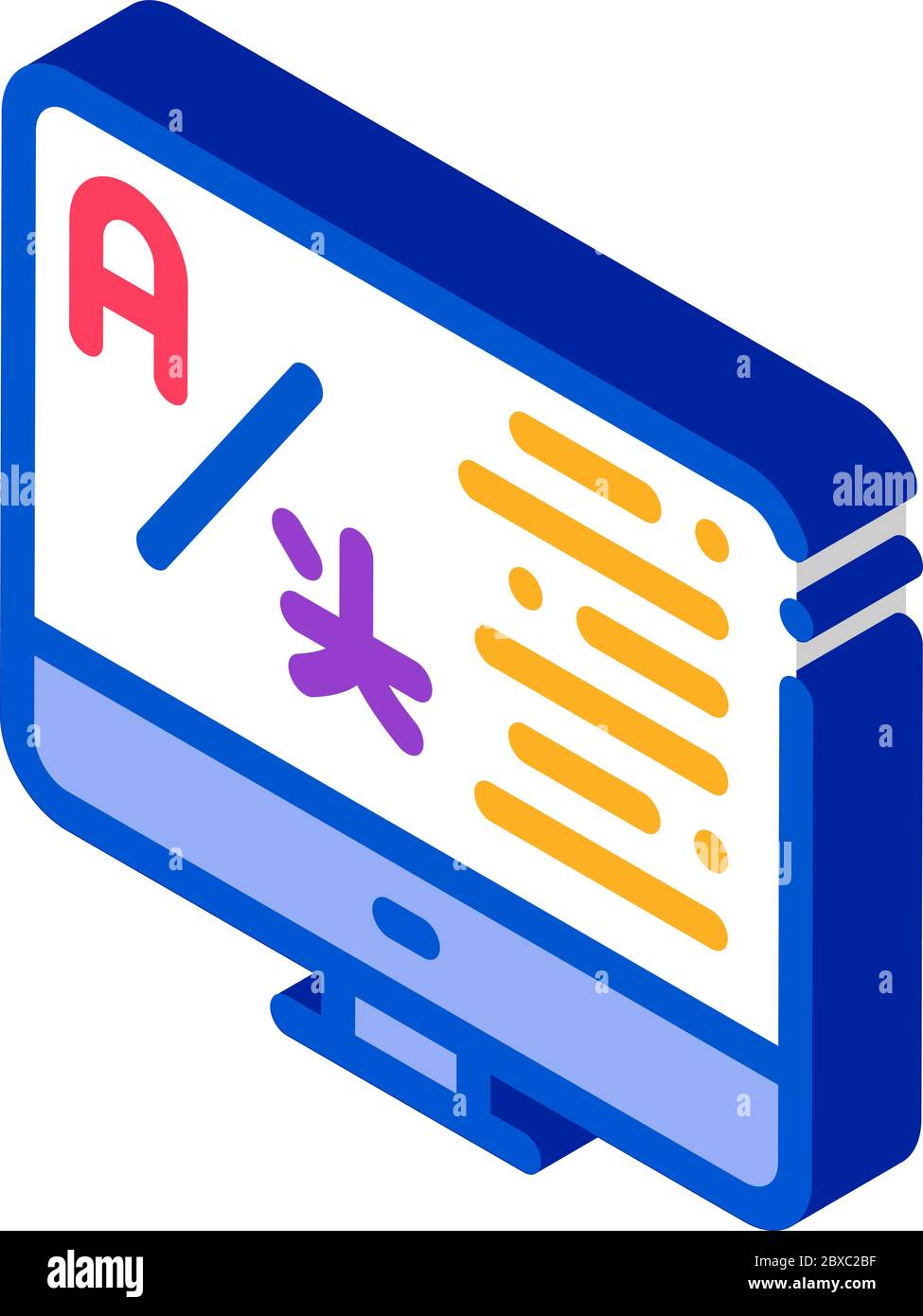 Computer Translation Program isometric icon vector illustration Stock Vector