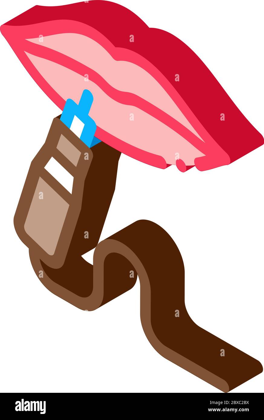 Lips Tattoo isometric icon vector illustration Stock Vector