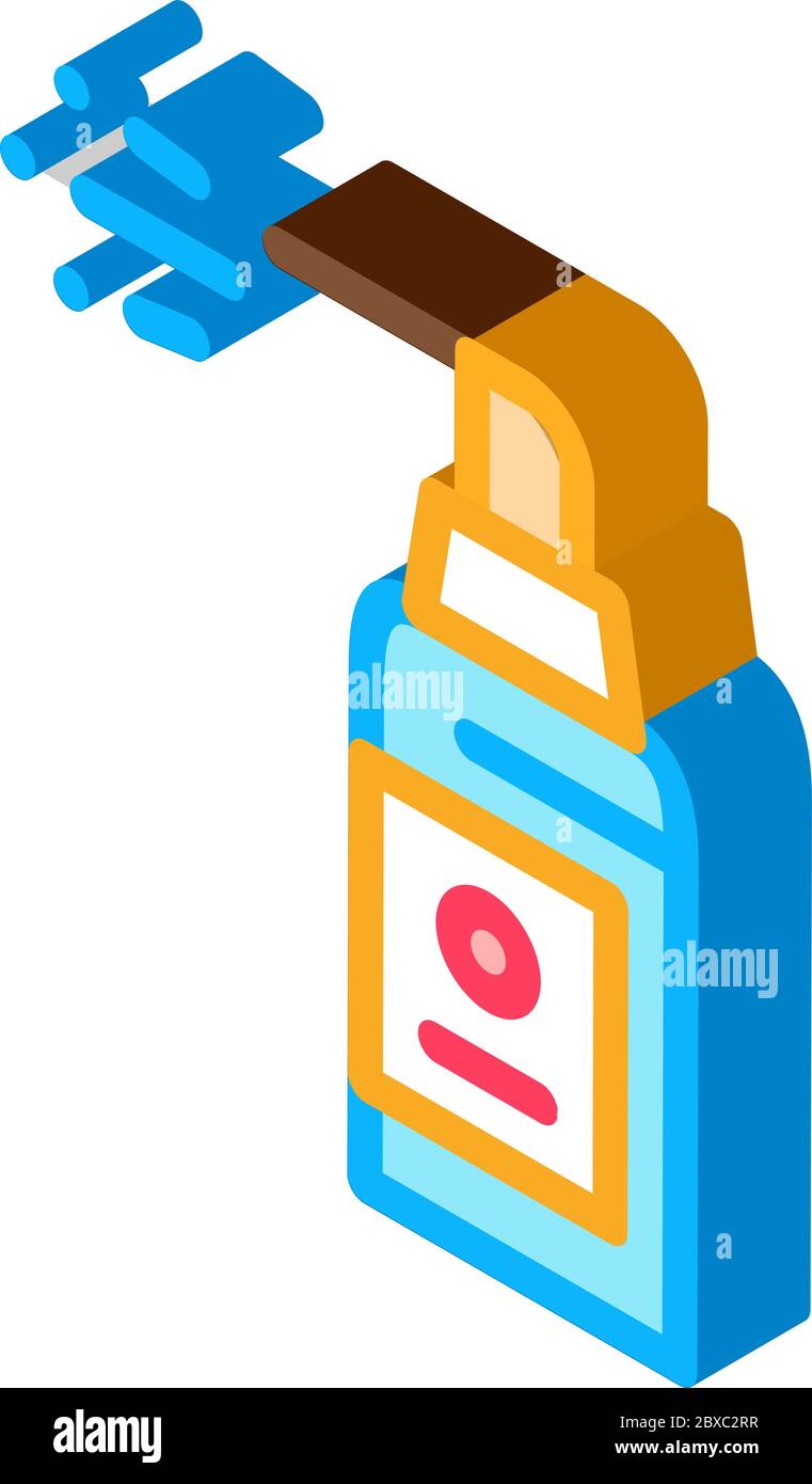 Spray Bottle isometric icon vector illustration Stock Vector