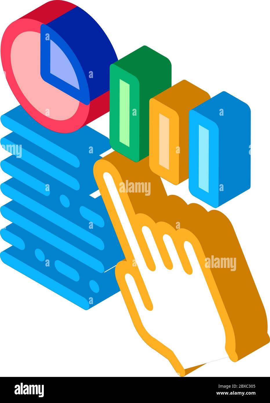 Statistician Assistant Hand isometric icon vector illustration Stock Vector