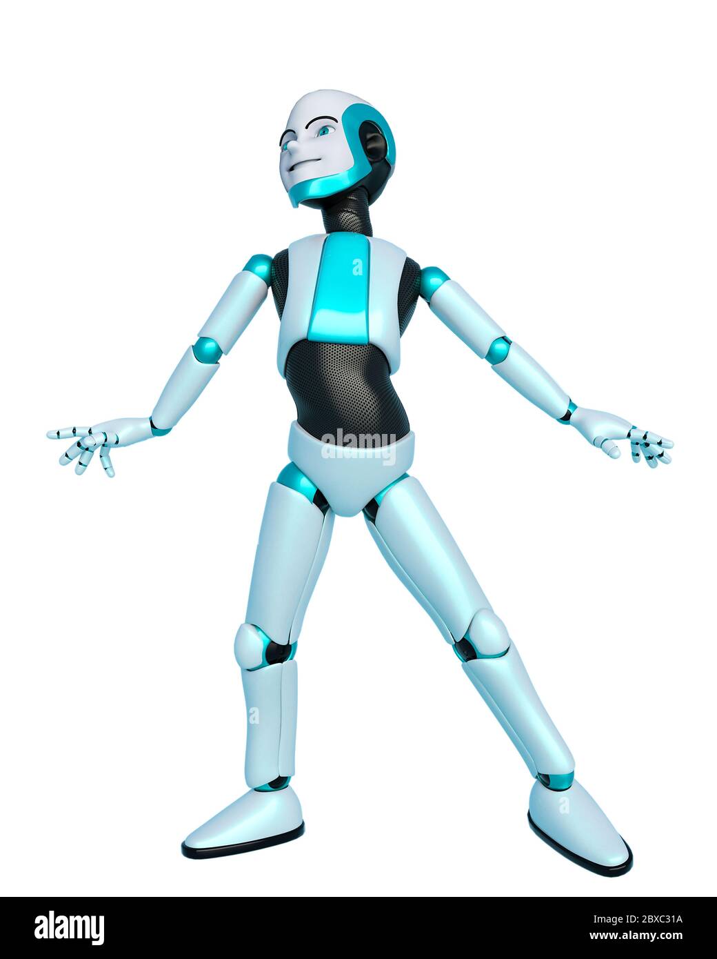 robot boy cartoon dancing. This guy in clipping path is very useful for  graphic design creations, 3d illustration Stock Photo - Alamy