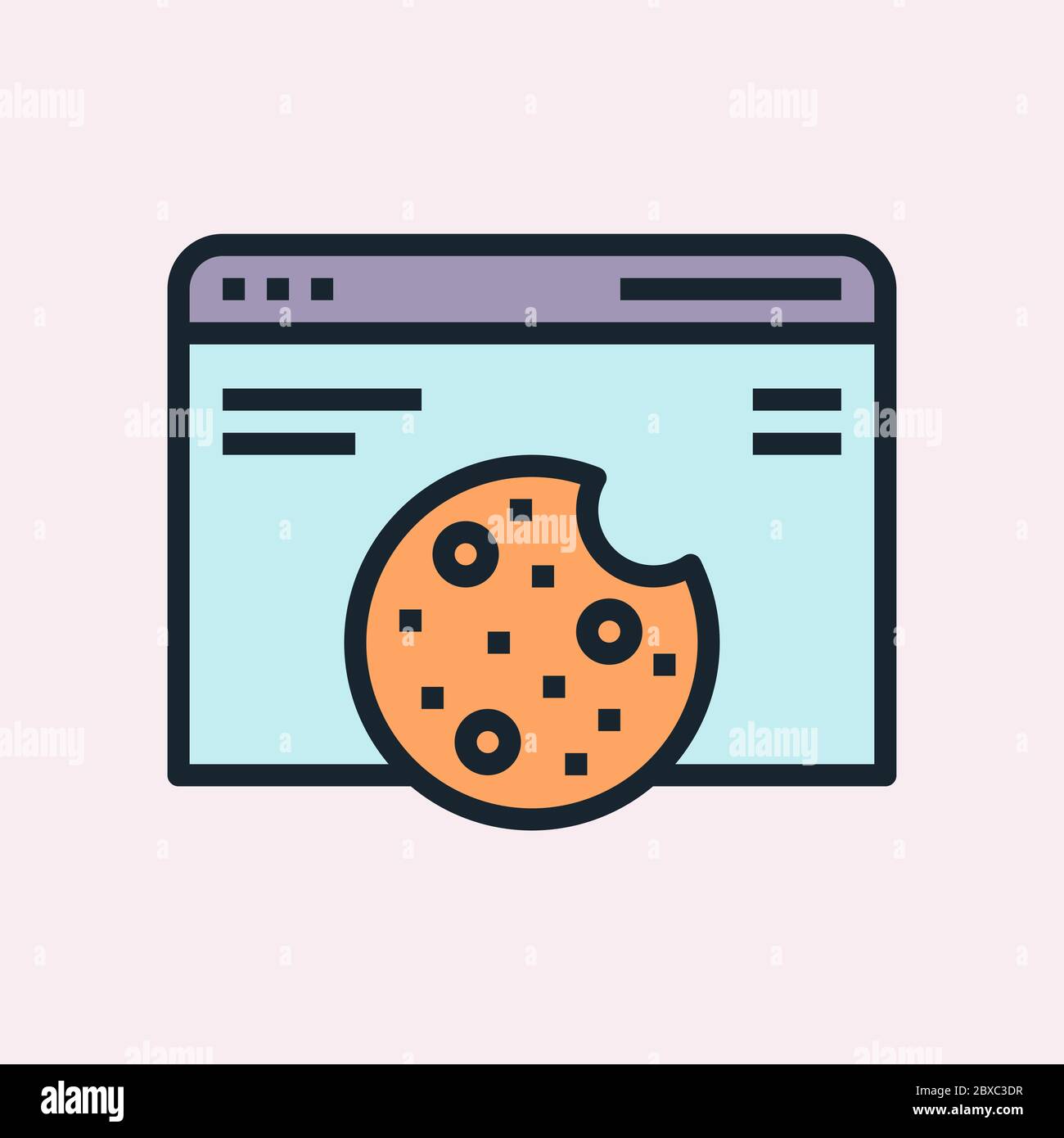 Cookie. Digital marketing concept illustration, flat design linear
