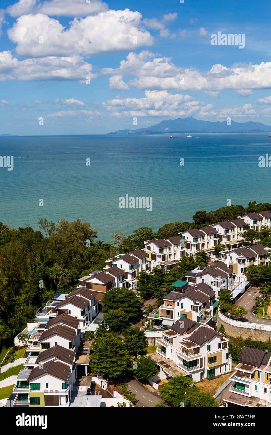 A real estate housing development in Batu Ferringhi Beach on Penang Island, Malaysia, Stock Photo