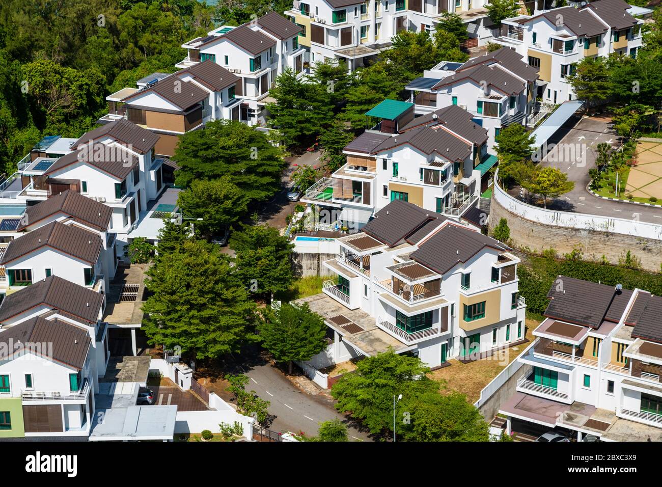 A real estate housing development in Batu Ferringhi Beach on Penang