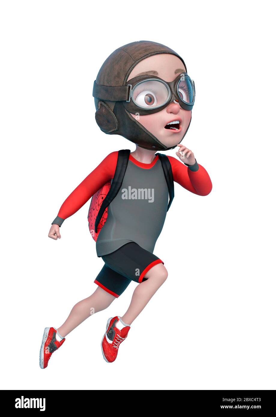 Happy cartoon child explorer jumping hi-res stock photography and images -  Alamy