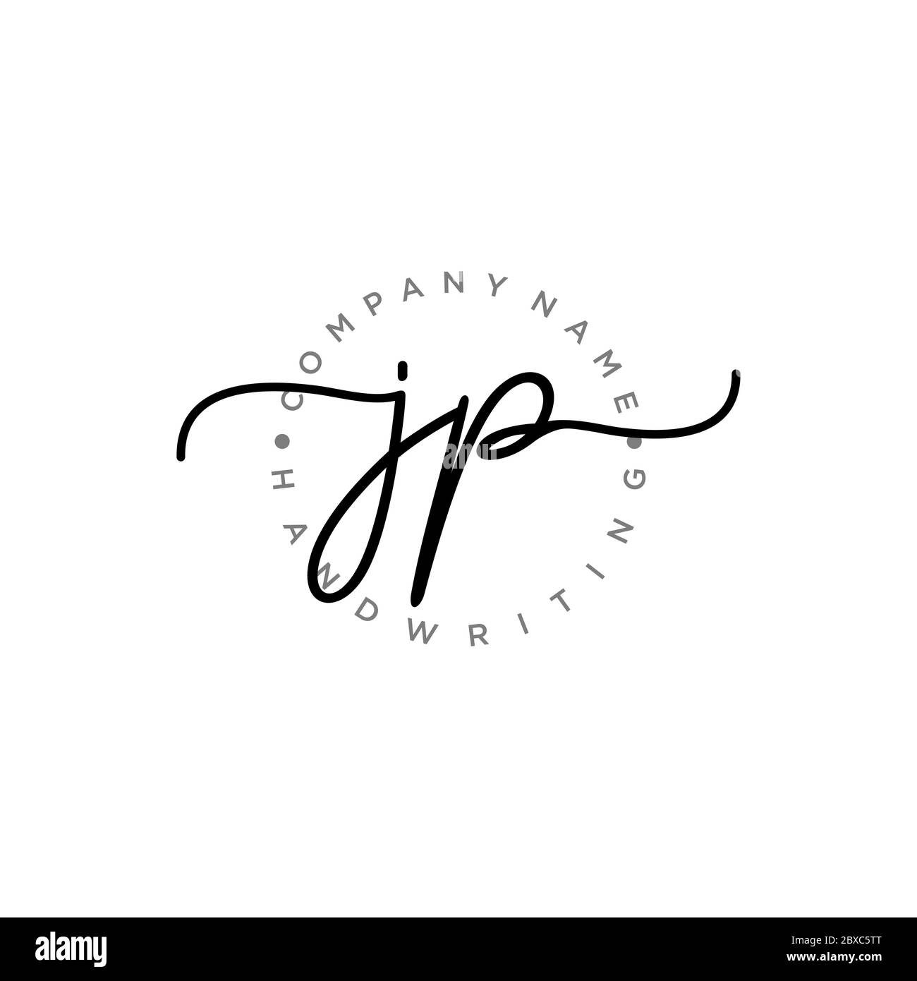 JP Initial handwriting logo template vector Stock Vector