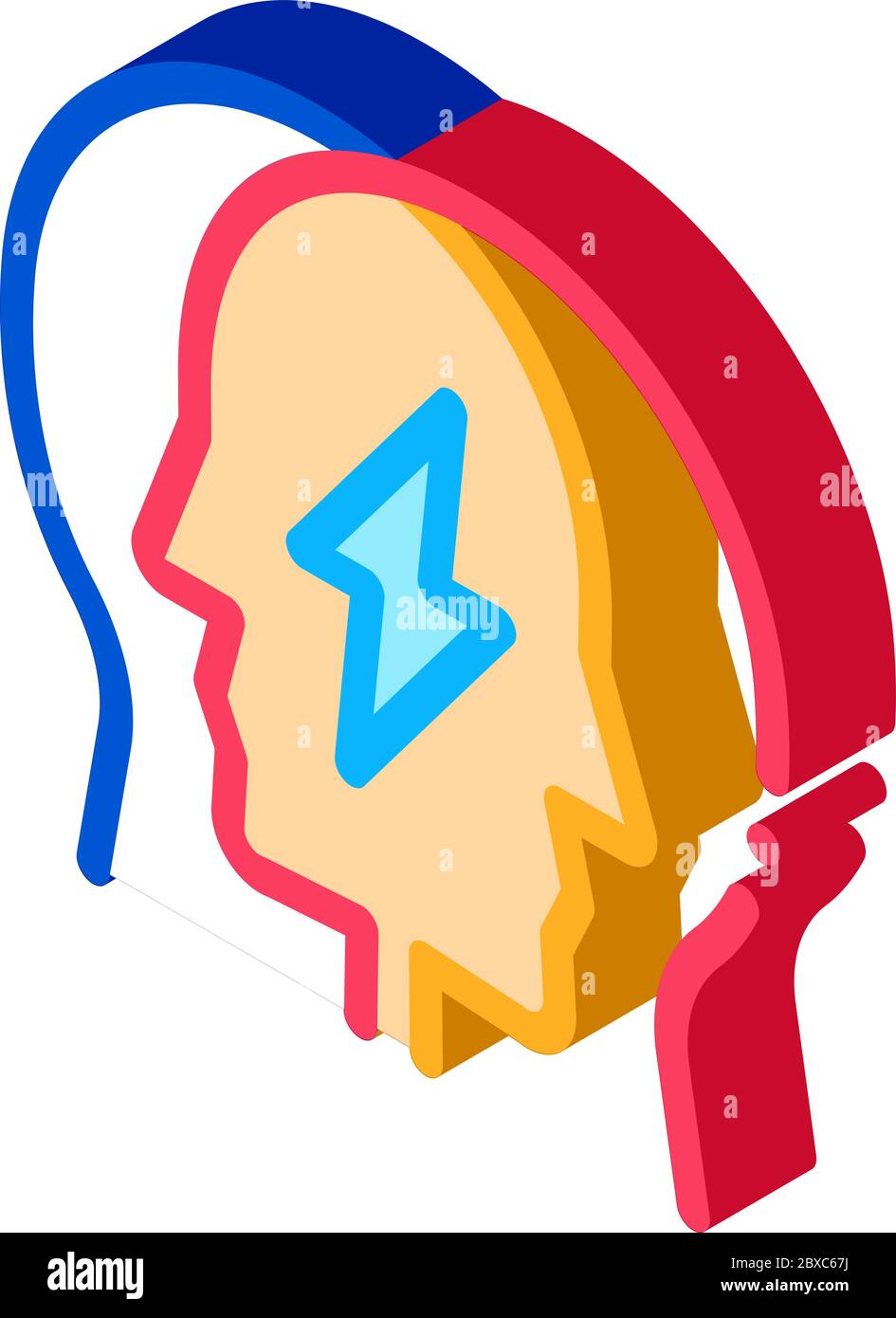 Human Versus Isometric Icon Vector Illustration Stock Vector