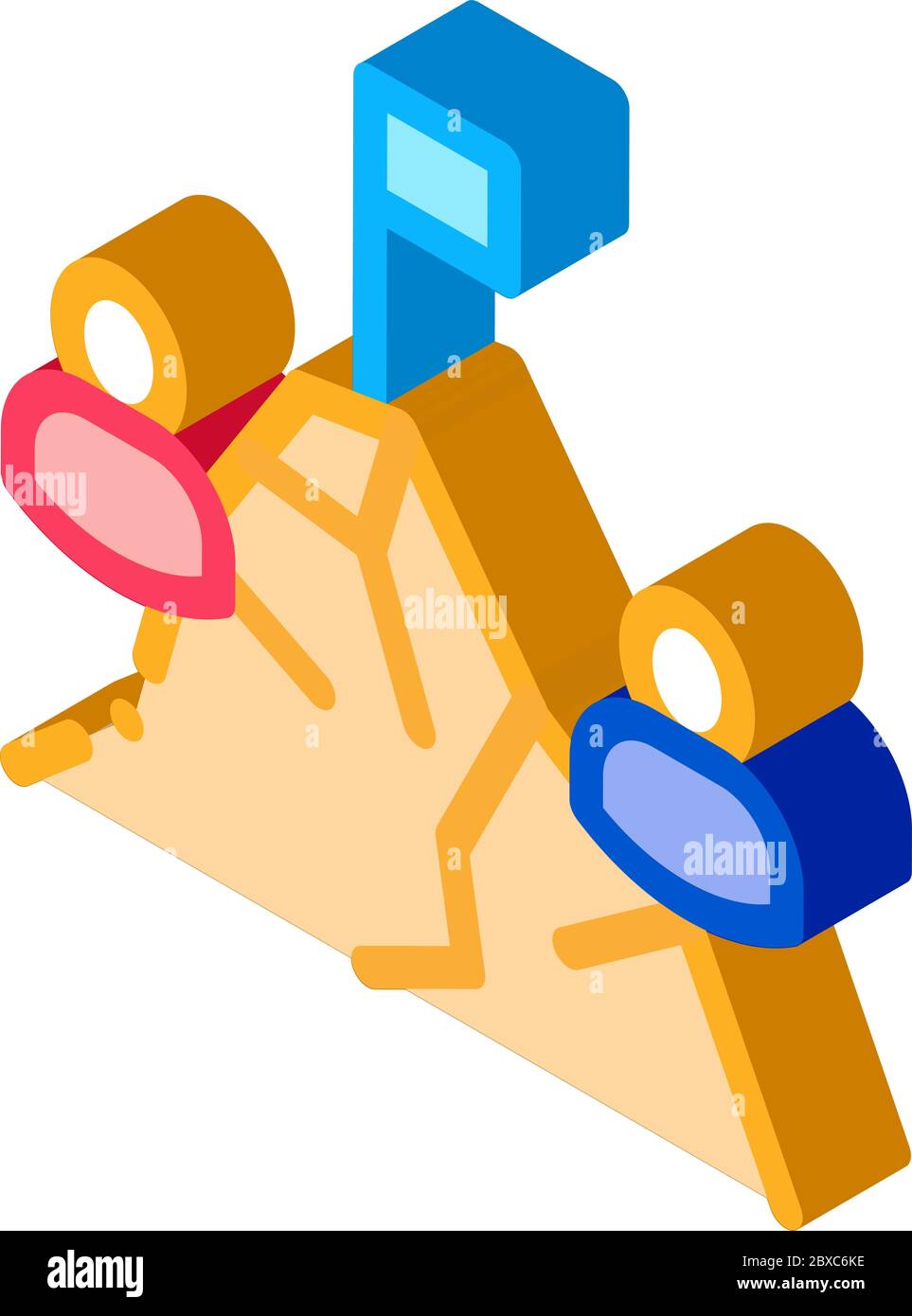 Rock Climb Race Isometric Icon Vector Illustration Stock Vector