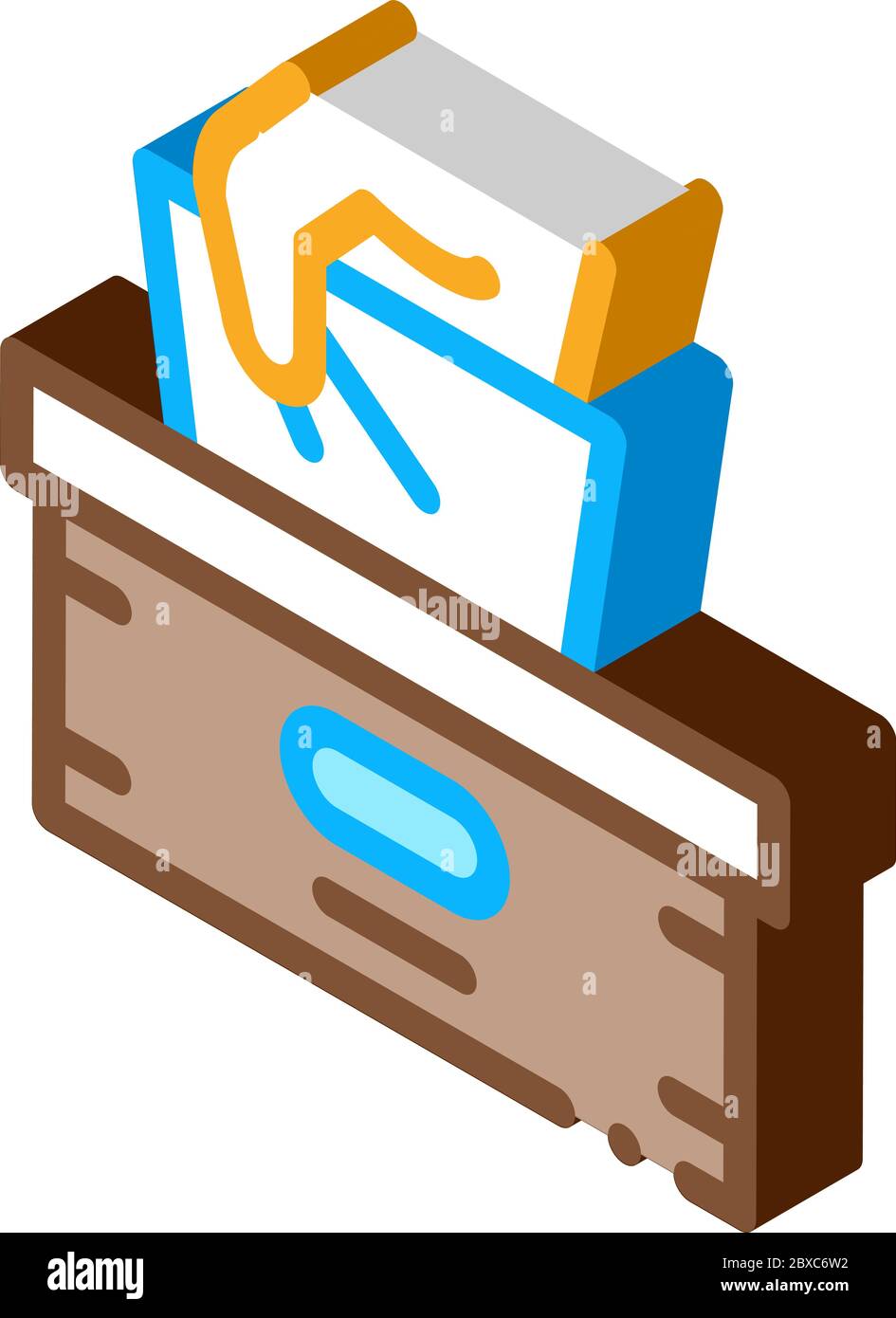 Napkins Box Hand isometric icon vector illustration Stock Vector