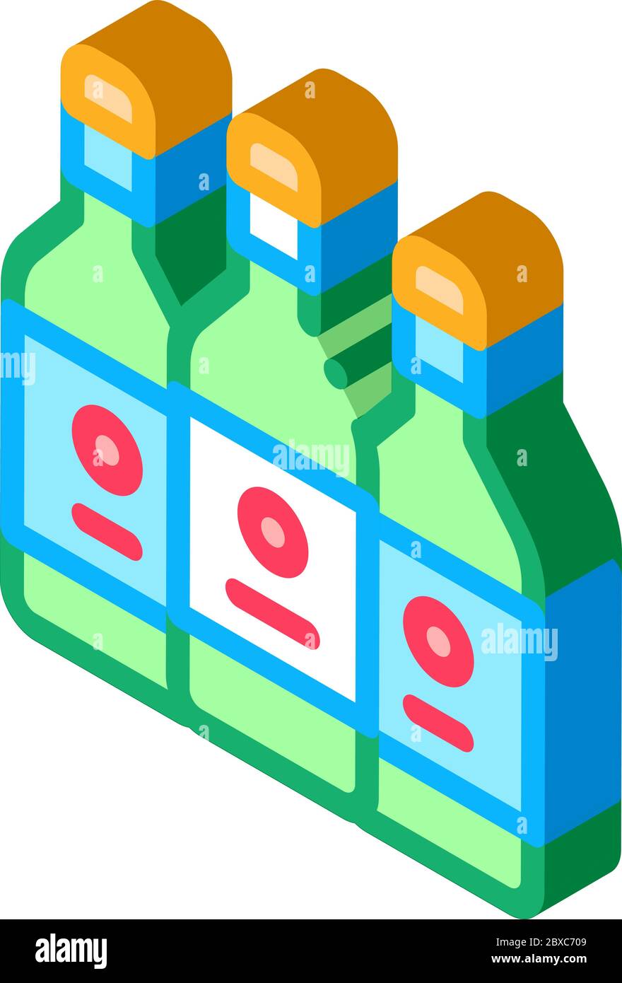 Drink Bottles isometric icon vector illustration Stock Vector