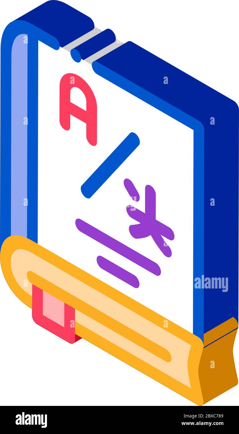 Dictionary Or Education Book isometric icon vector illustration Stock Vector