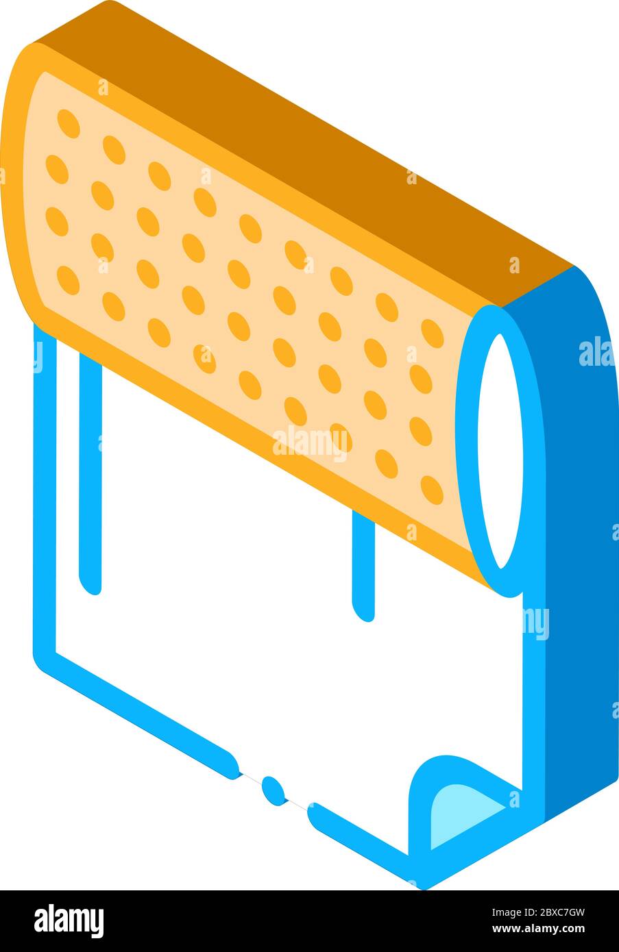 Paper Roll isometric icon vector illustration Stock Vector