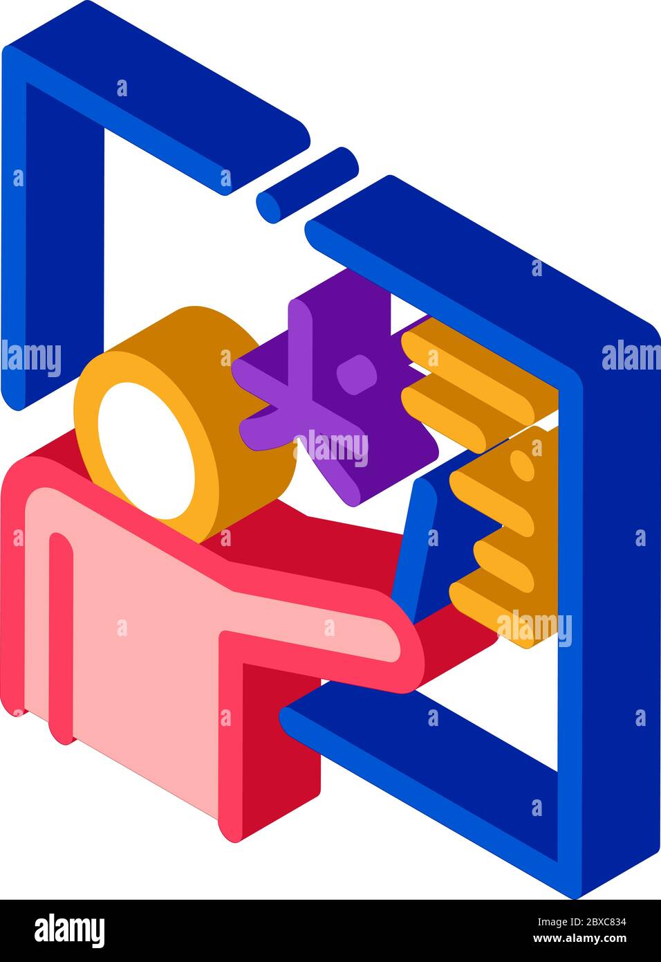 Foreign Language Teacher isometric icon vector illustration Stock Vector
