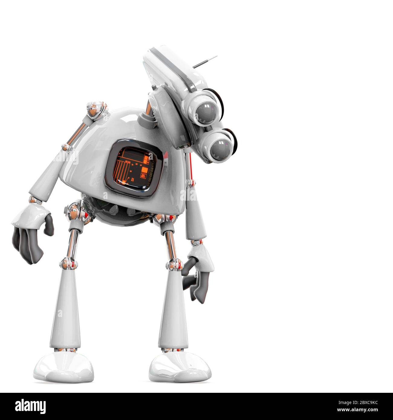 løfte mini kobber retired old robot in a white bacground. This robot in clipping path is very  useful for graphic design creations, 3d illustration Stock Photo - Alamy