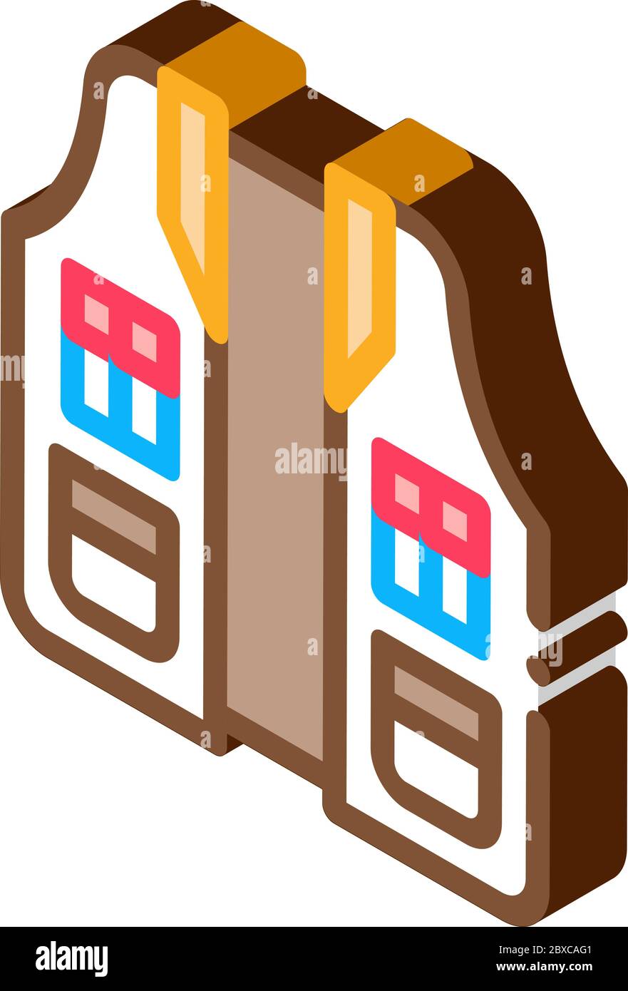 Hunter Vest isometric icon vector illustration Stock Vector Image & Art ...