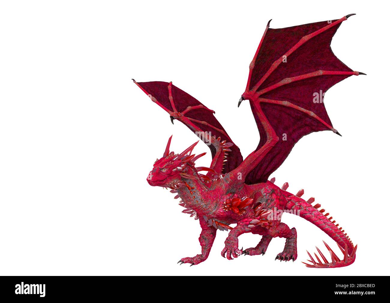 dragon in white background. This lizard in clipping path is very useful for graphic design creations, 3d illustration Stock Photo - Alamy