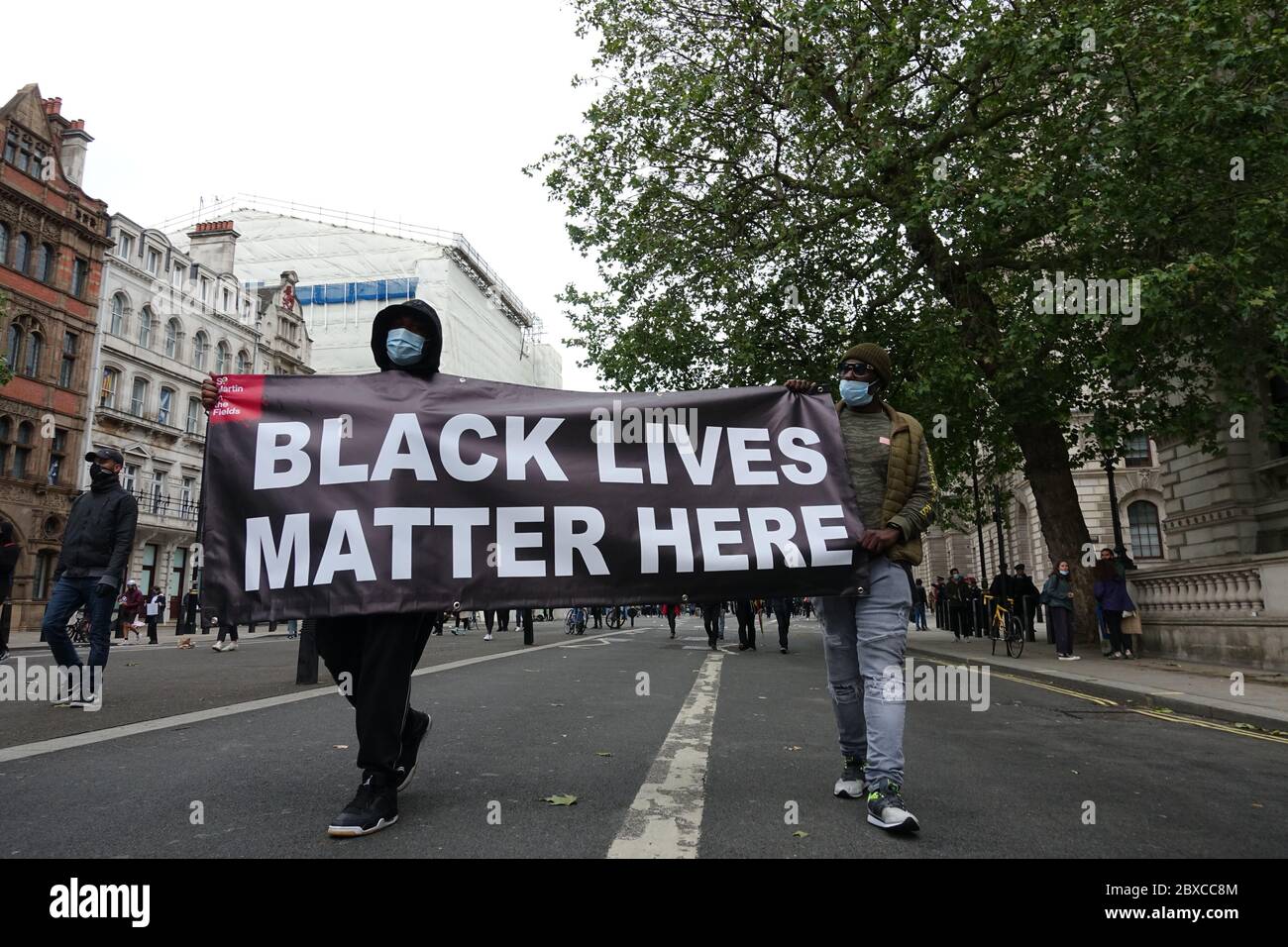 Thousands of Black Lives Matter protestors march through London, June 6th 2020. Stock Photo