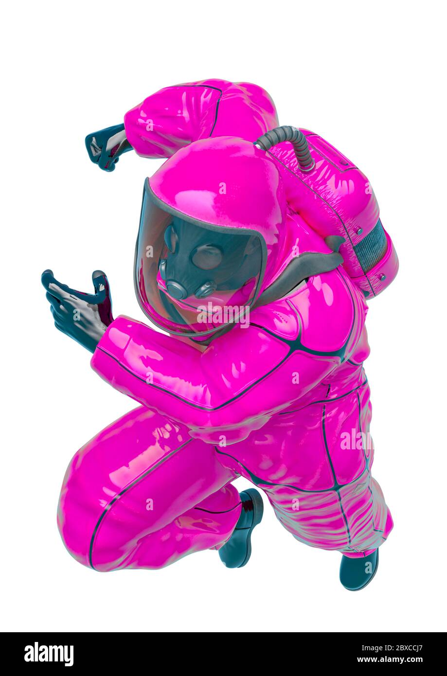 bio hazard man running for his life in a white background. This biohazard  in clipping path is very useful for graphic design creations, 3d  illustratio Stock Photo - Alamy