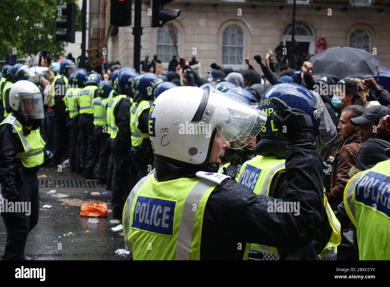 Thousands of Black Lives Matter protestors march through London, June 6th 2020. Stock Photo