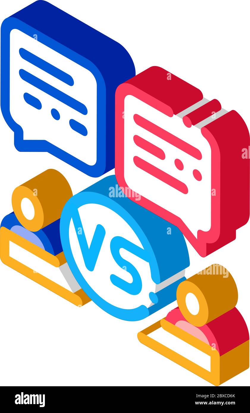 Discussion Battle Isometric Icon Vector Illustration Stock Vector