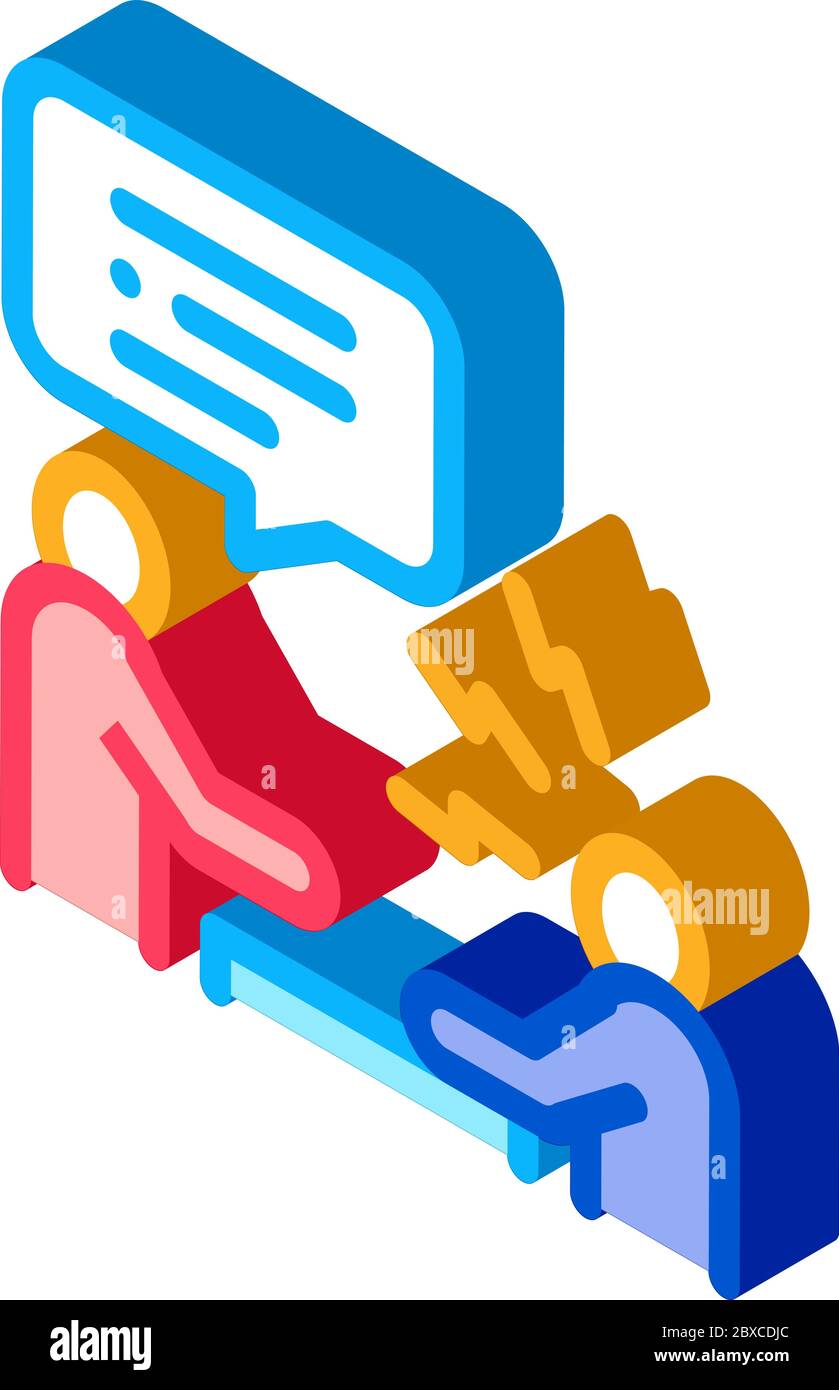 Verbal Battle Isometric Icon Vector Illustration Stock Vector