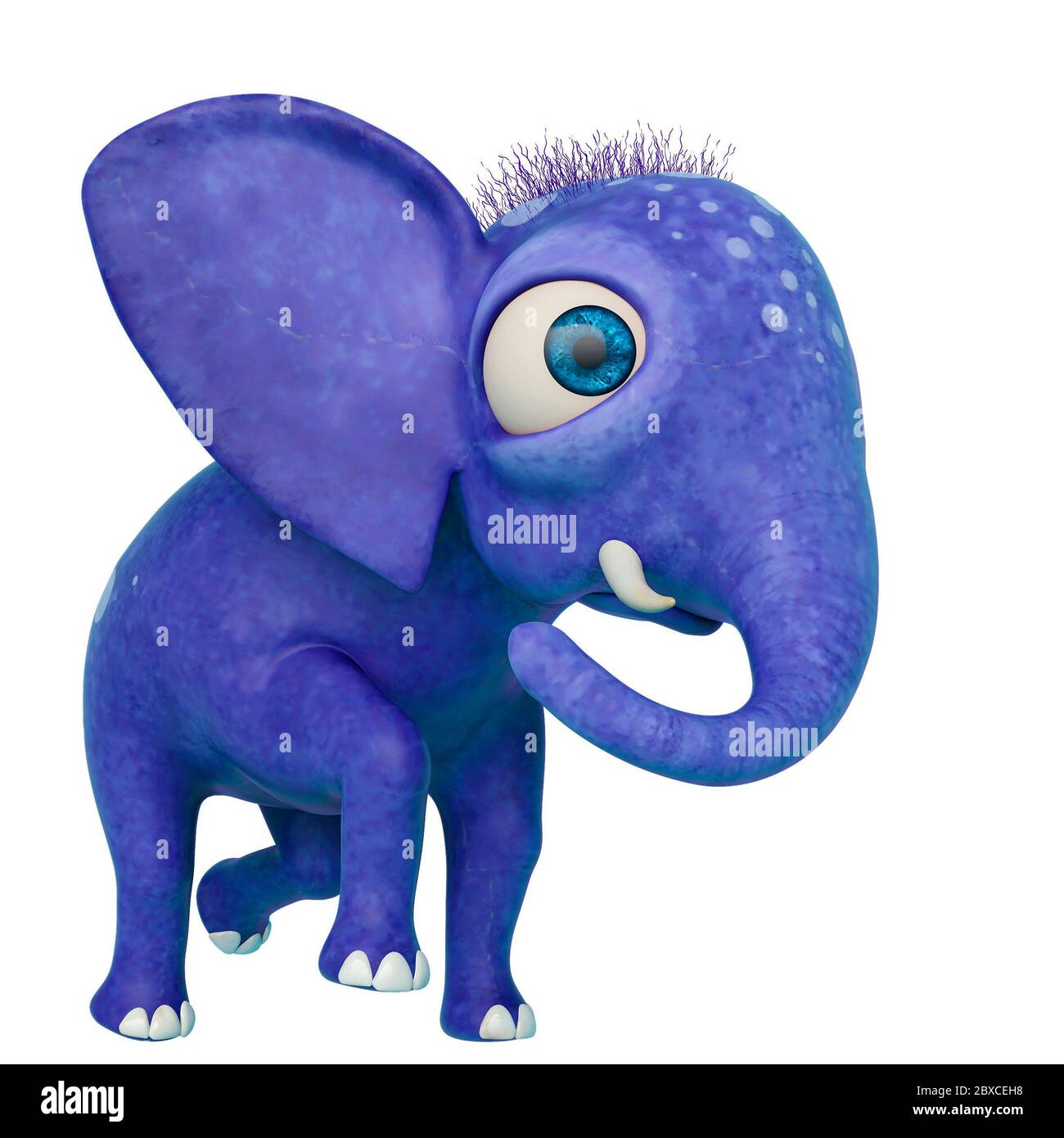 baby elephant cartoon walking in a white background. This sweet elephant  cartoon in clipping path is very useful for graphic design creations, 3d  illu Stock Photo - Alamy