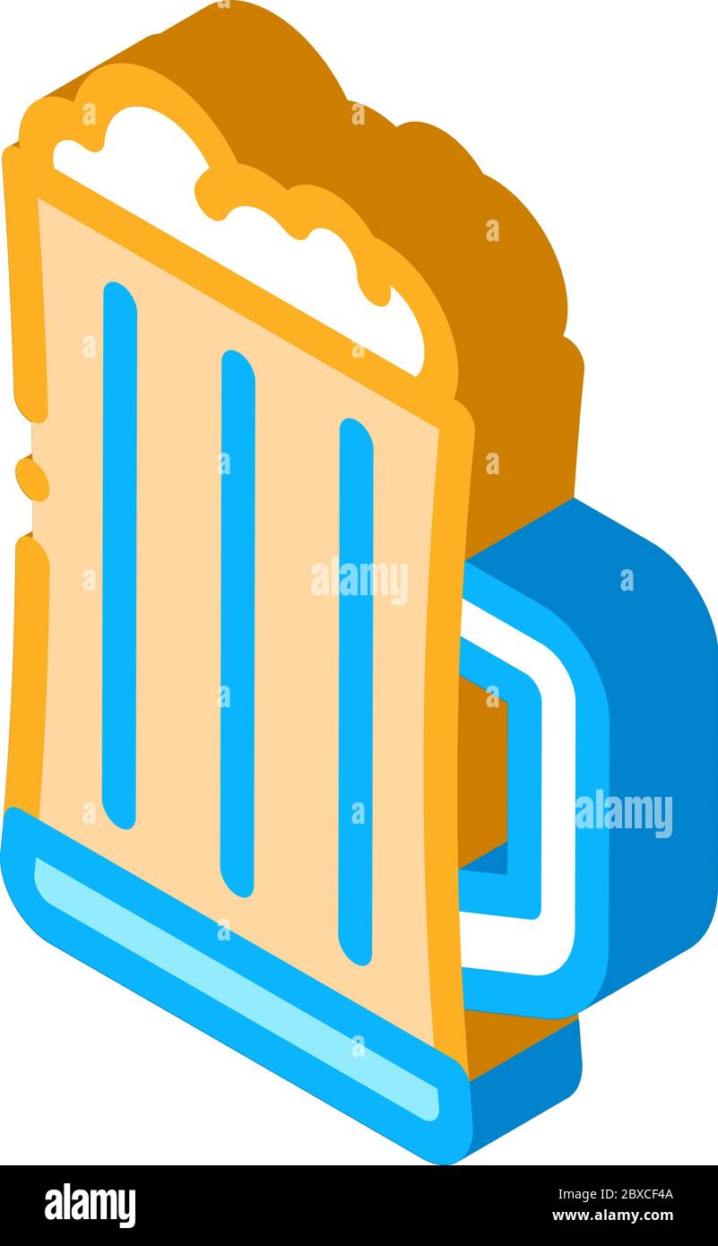 Foamy Beer Cup isometric icon vector illustration Stock Vector Image ...