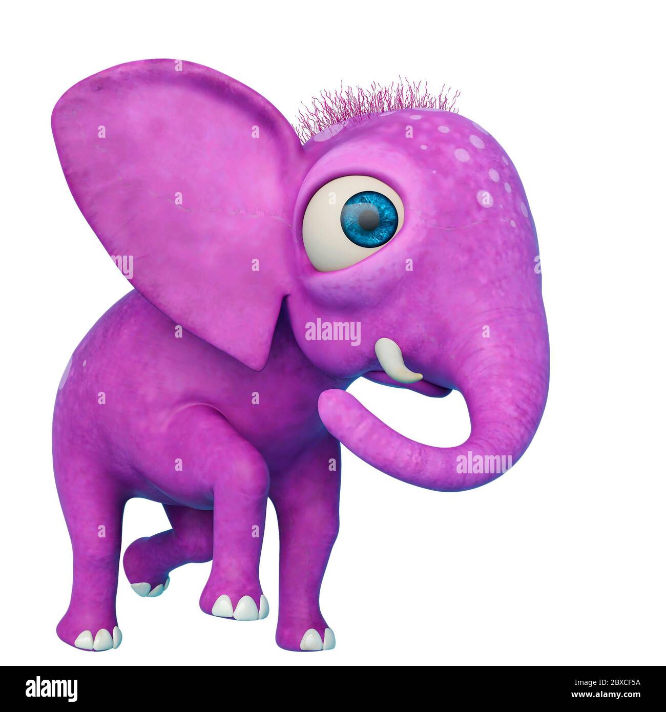 baby elephant cartoon walking in a white background. This sweet elephant  cartoon in clipping path is very useful for graphic design creations, 3d  illu Stock Photo - Alamy