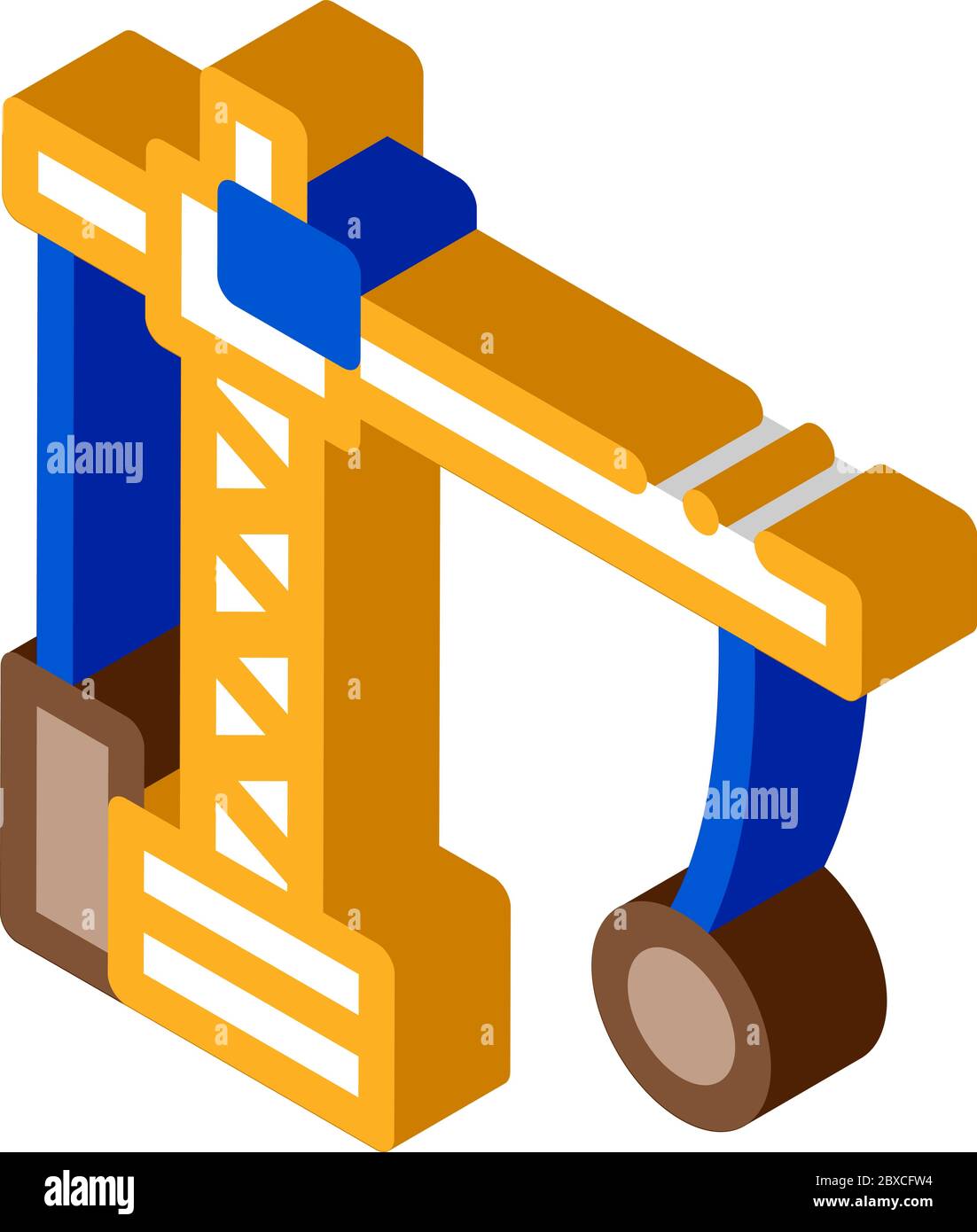 Demolition Crane isometric icon vector illustration Stock Vector Image ...