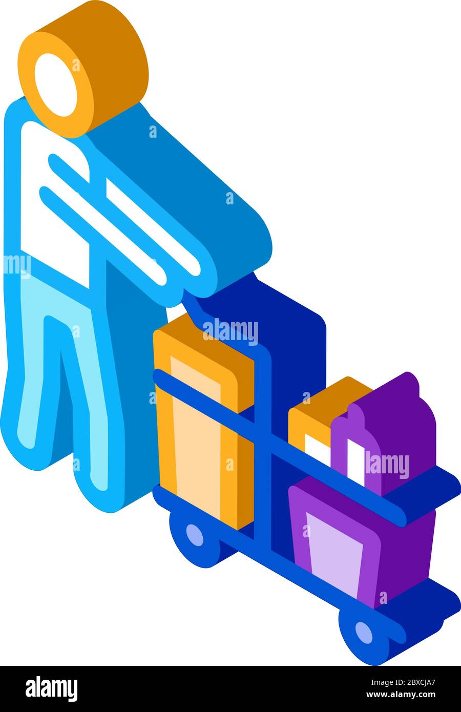 Cleaner Cart Isometric Icon Vector Illustration Stock Vector Image ...