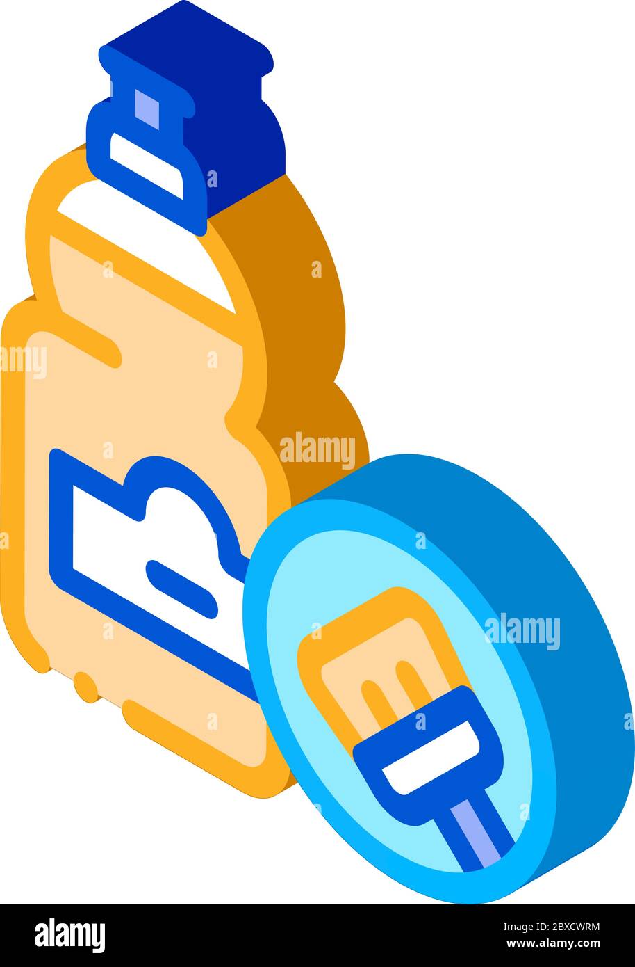 Liquid Bottle Isometric Icon Vector Illustration Stock Vector Image ...
