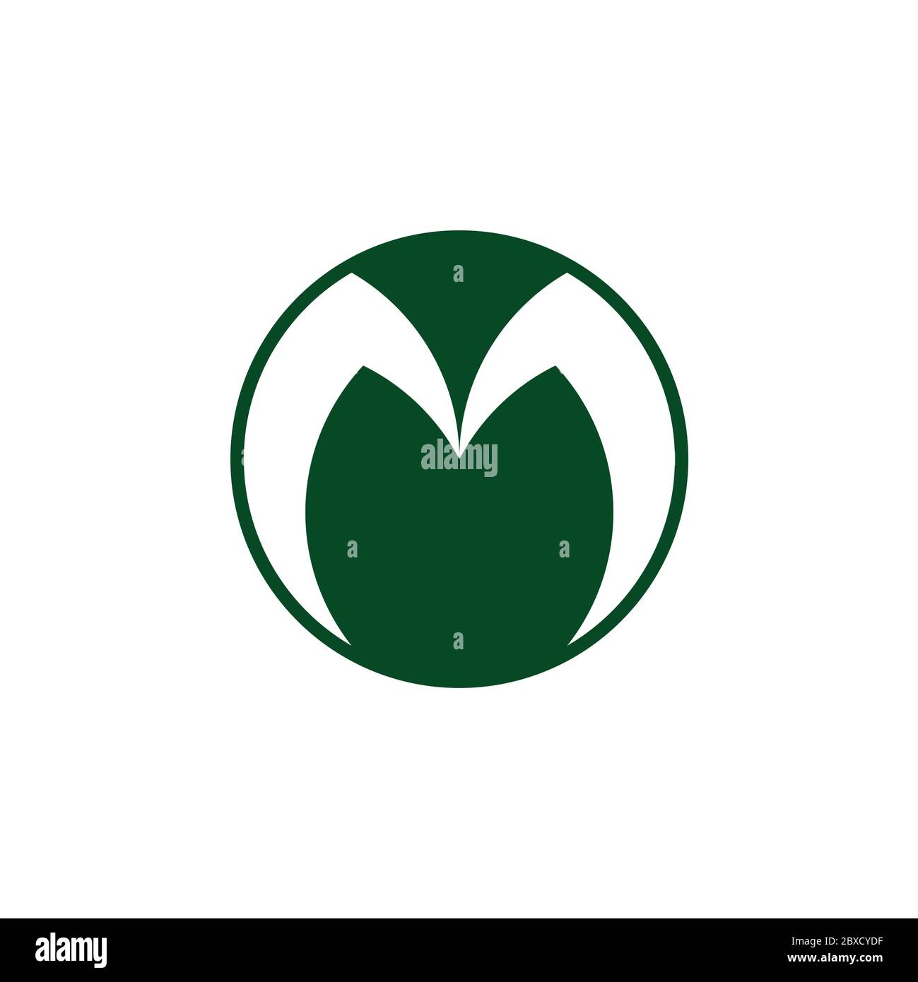 letter m circle geometric logo vector Stock Vector