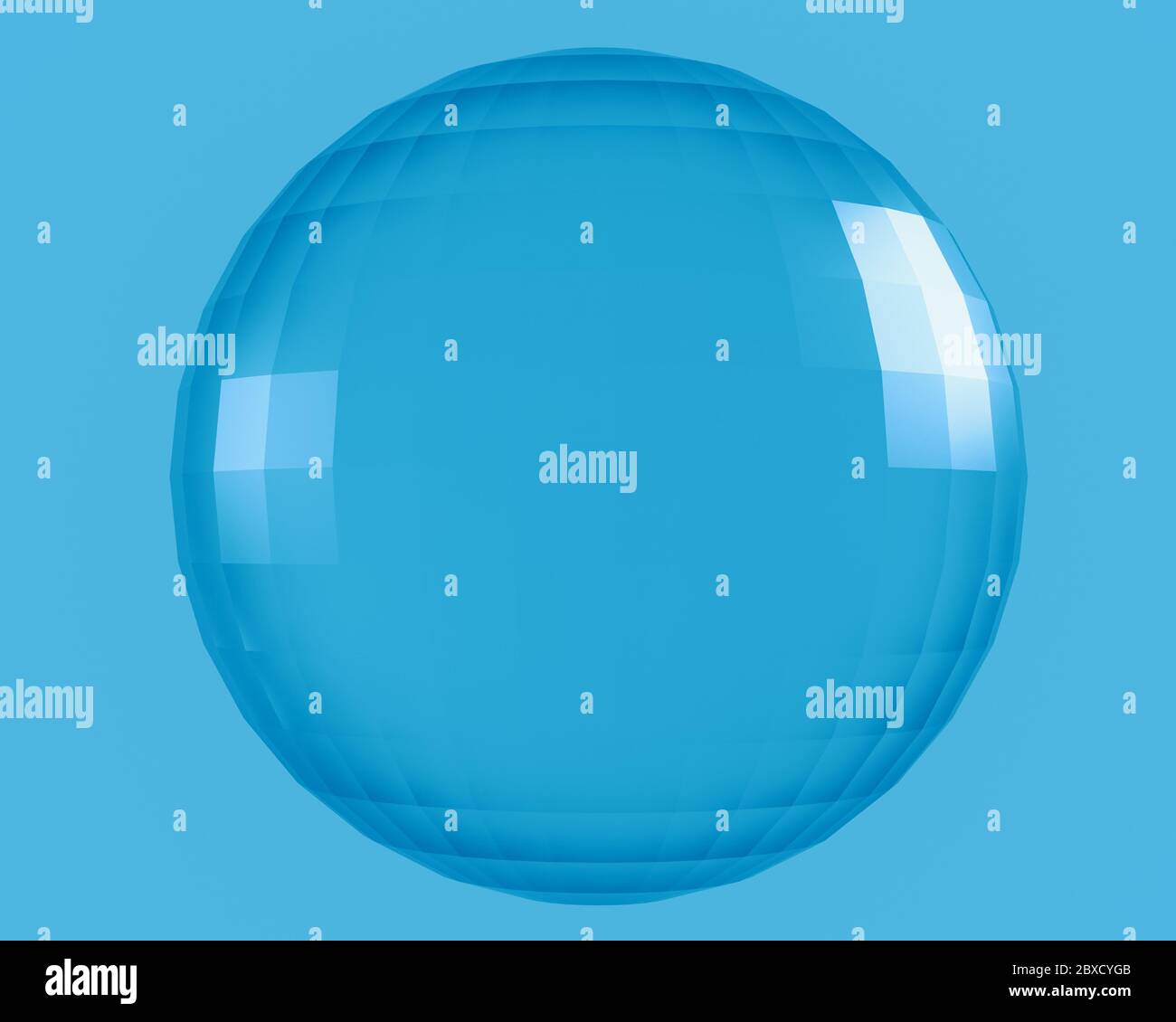 a blue crystal glass sphere, 3d illustration Stock Photo - Alamy