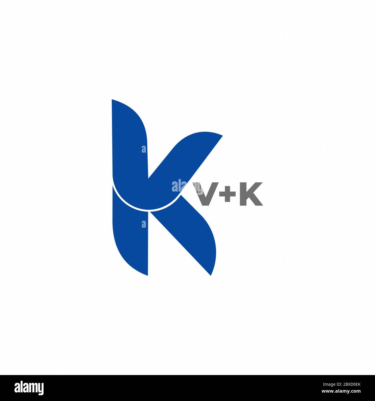 letter vk simple linked geometric logo vector Stock Vector