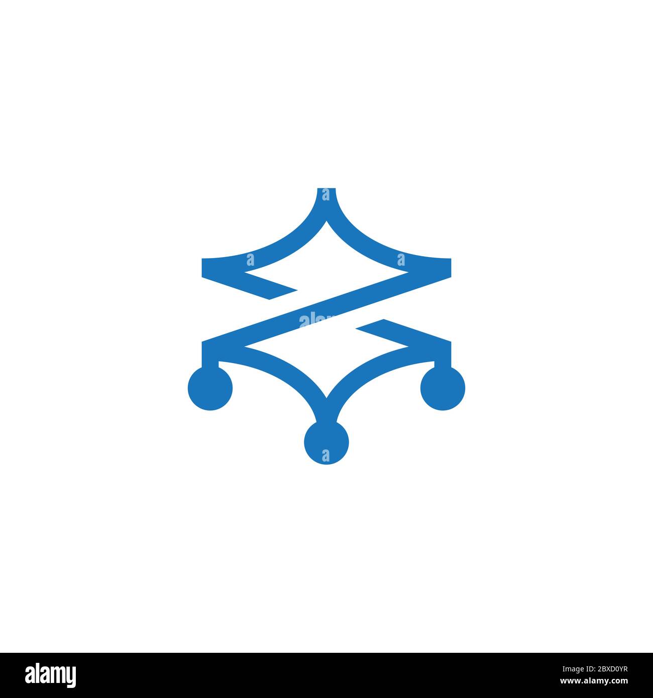 letter z simple geometric dots design symbol logo vector Stock Vector