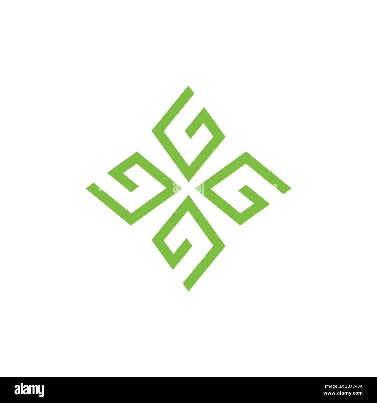 square geometric leaf line logo vector Stock Vector Image & Art - Alamy