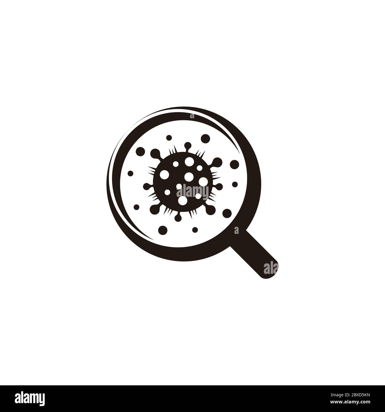 searching for viruses test magnify symbol logo vector Stock Vector