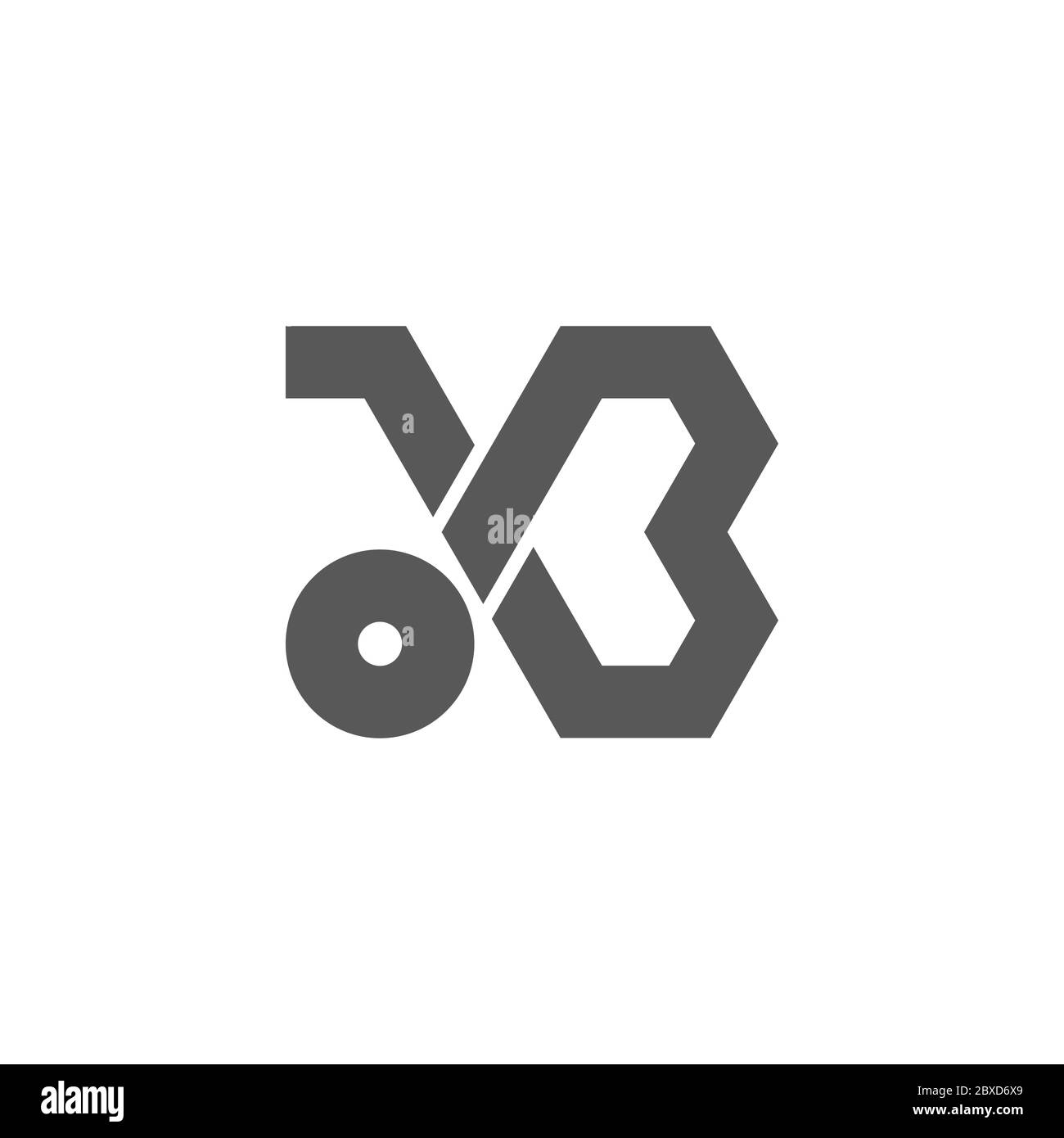 abstract letter b shopping cart geometric design vector Stock Vector