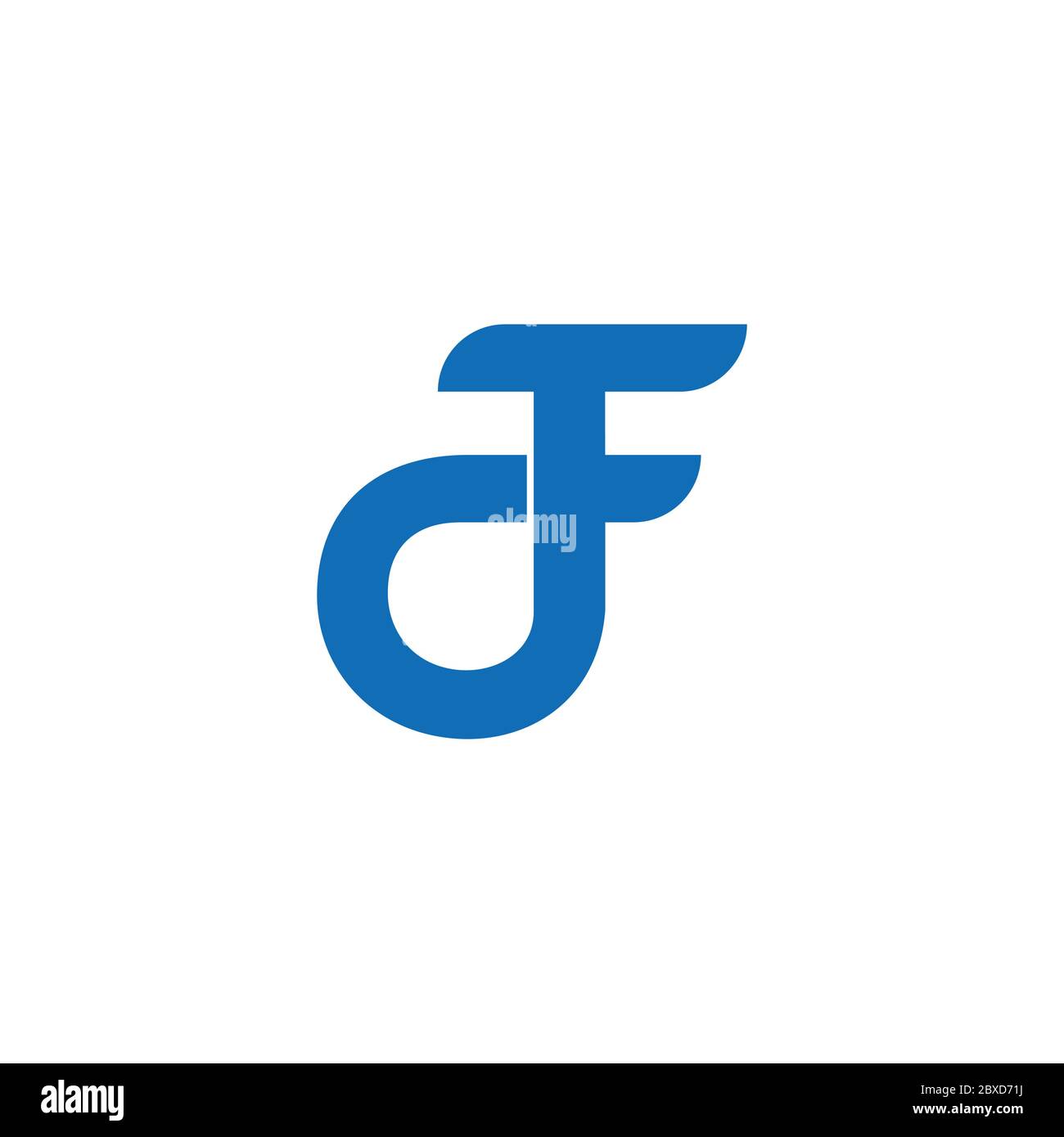 letter df simple curves motion design logo vector Stock Vector