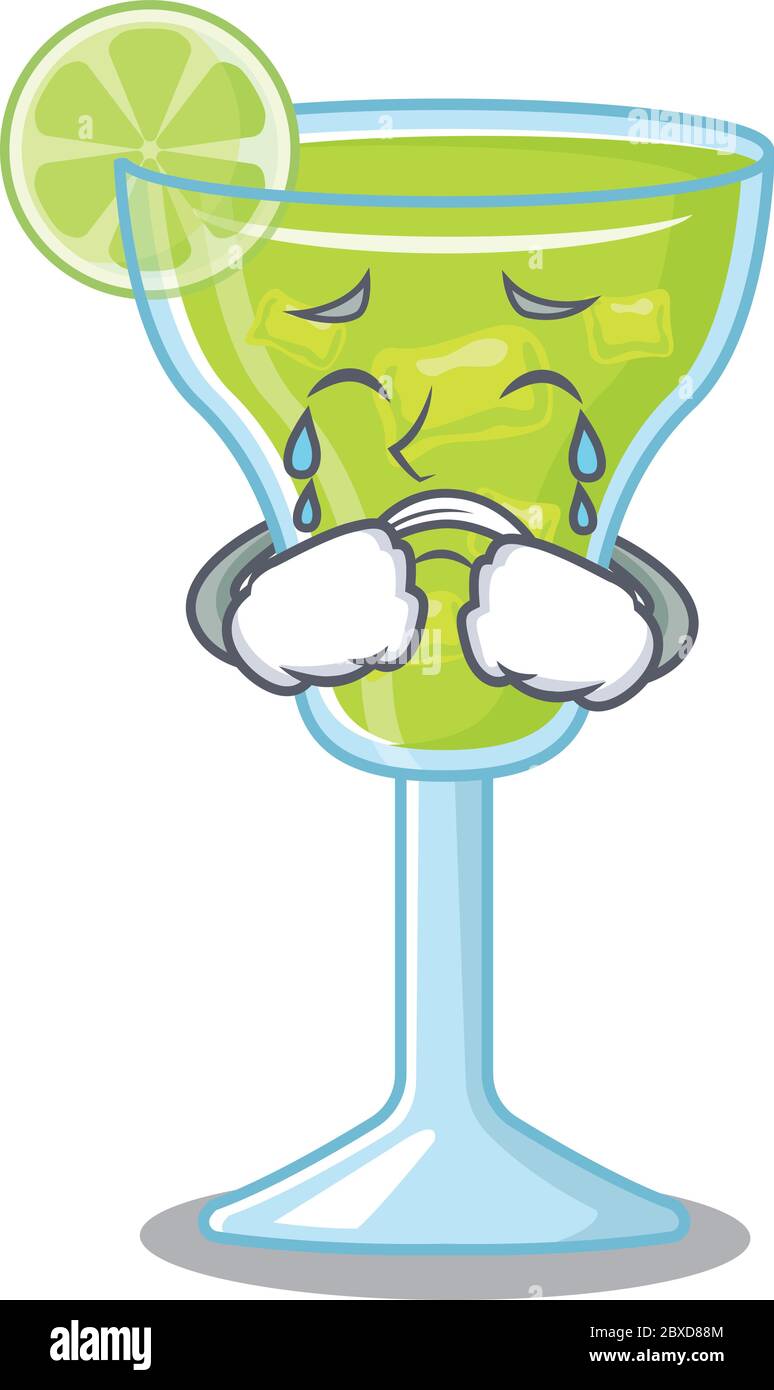 Caricature design of margarita cocktail having a sad face Stock Vector