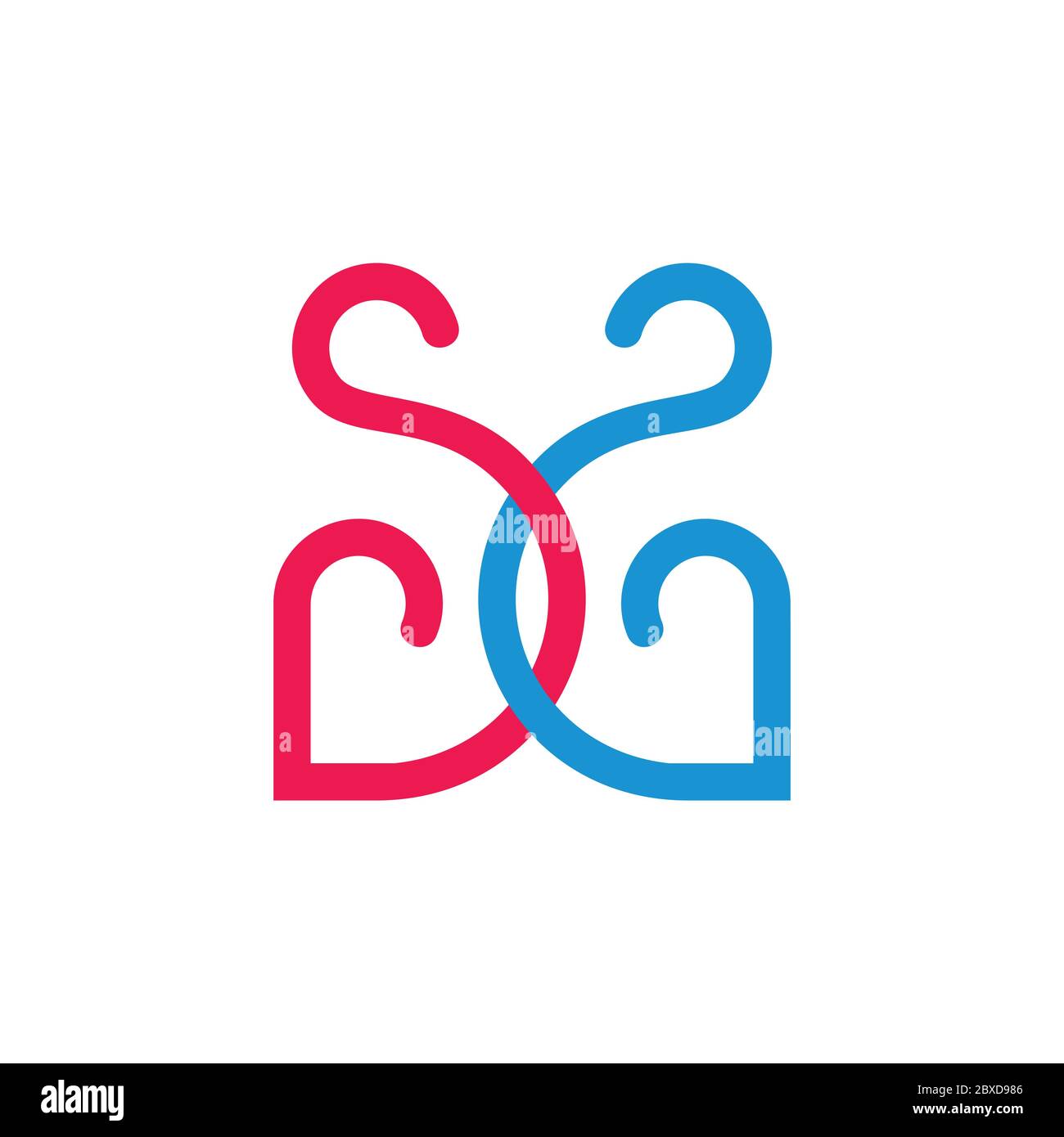 letters ss linked curves line loop design logo Stock Vector Image & Art ...