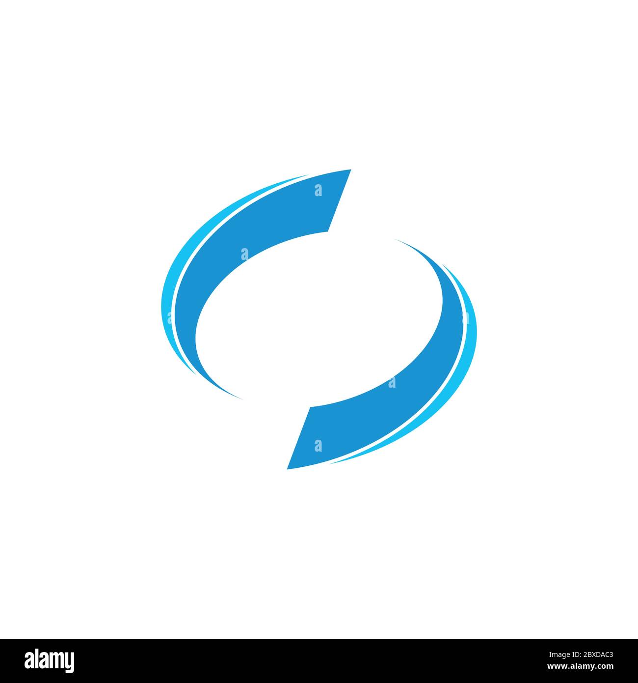 letters curves geometric object blue motion logo Stock Vector