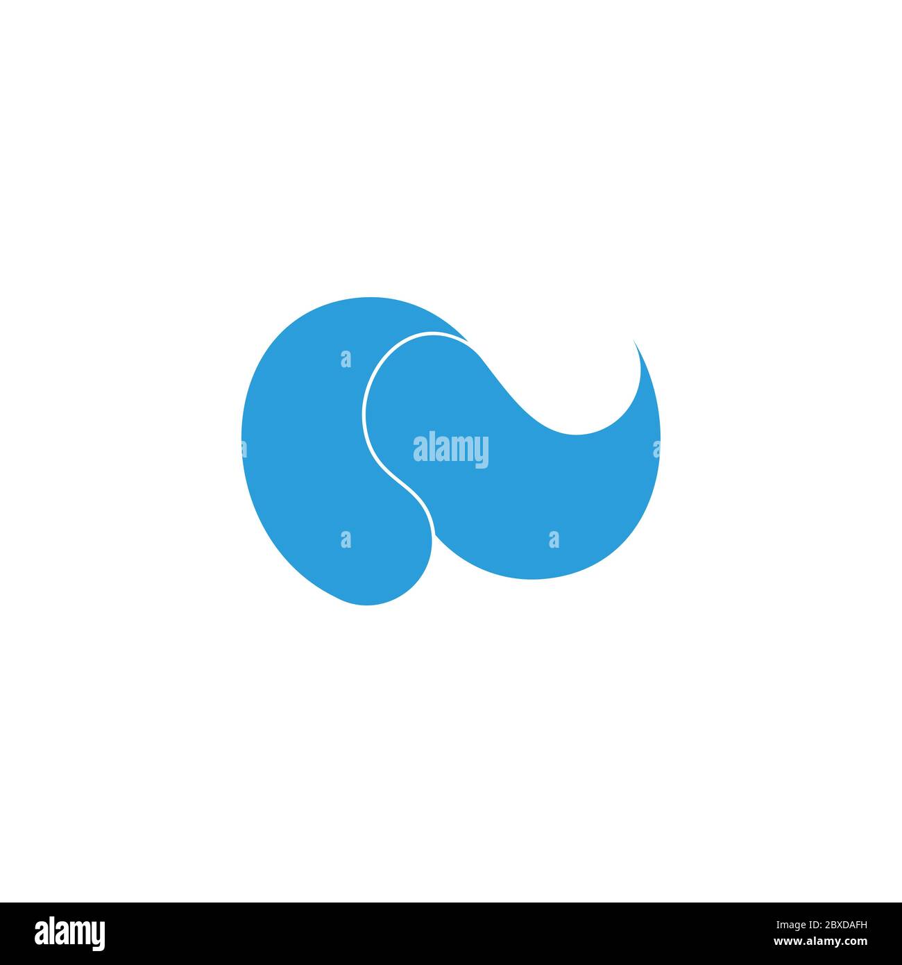 abstract curves blue wave 3d flat design logo vector Stock Vector