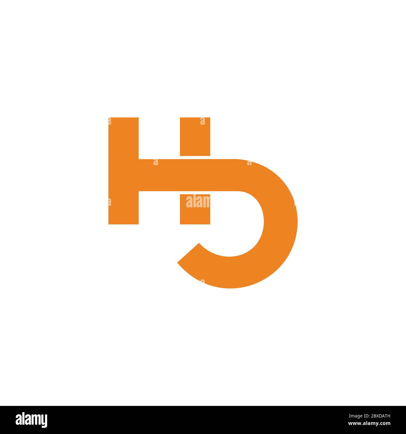 letter hb linked geometric simple symbol logo vector Stock Vector
